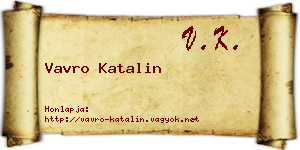 Vavro Katalin névjegykártya